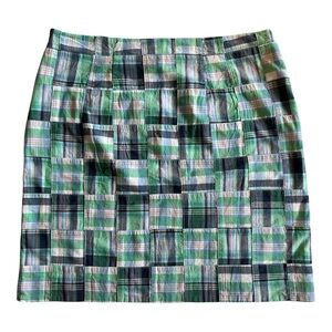 Talbots Patchwork Plaid Skirt NWT Size 10 Green Preppy Cottage Coastal Style NWT